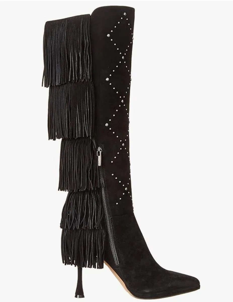 Women's Panaryaz Fringe Embellished Knee High Boot Fashion - Image 2