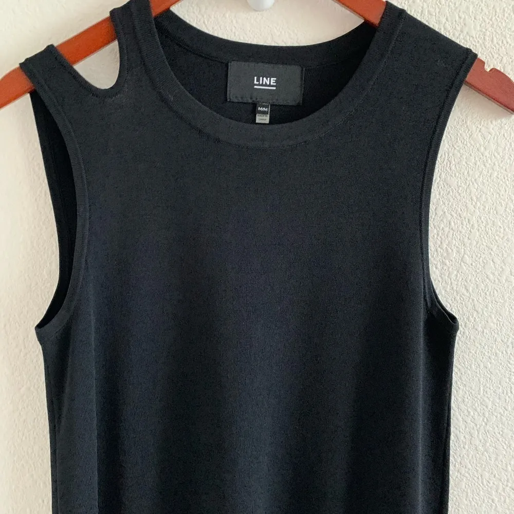 LINE The Label Black Grommet Dress Double Strap Little Black Dress Classic Med - Image 2