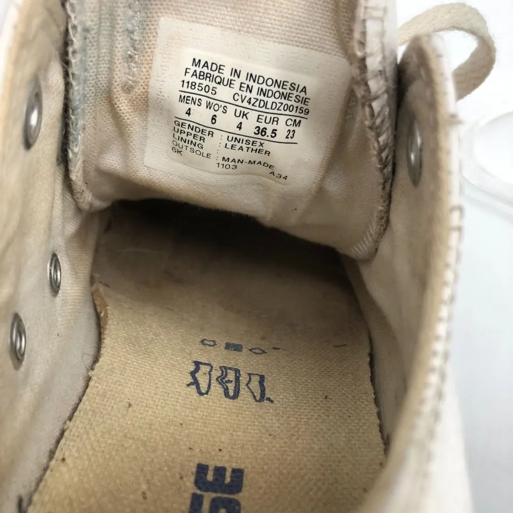 Converse All Star Low Top Sneakers Leather White Mens 4 Womens 6 - Image 10