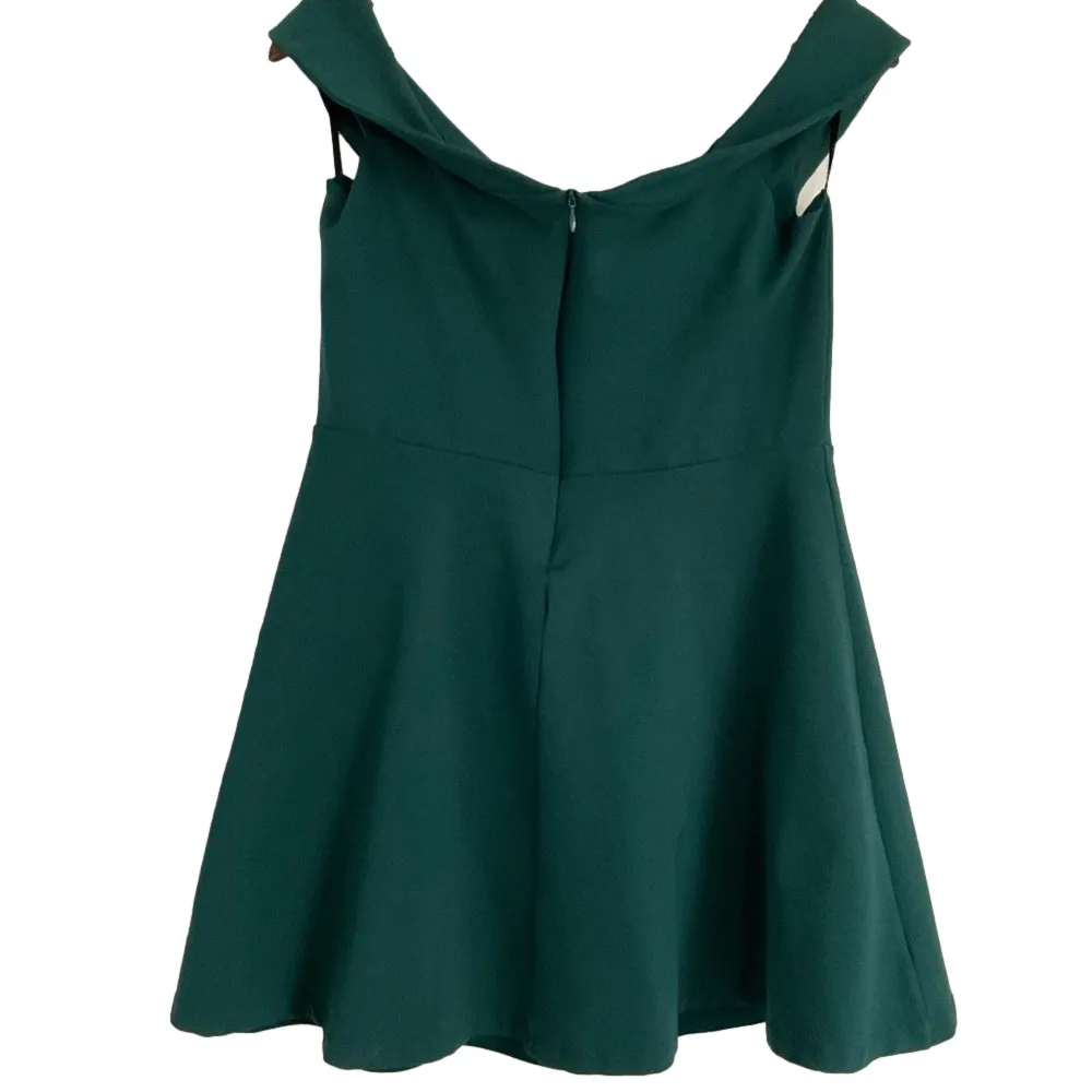 Lulu’s Season of Fun Forest Green Off-the-Shoulder Skater Dress Size XL - Image 2