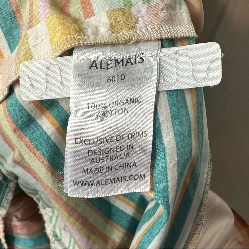 ALÉMAIS Sloane Tiered Midi Patchwork Dress Size 4 US (8 AU) Orange - Image 9