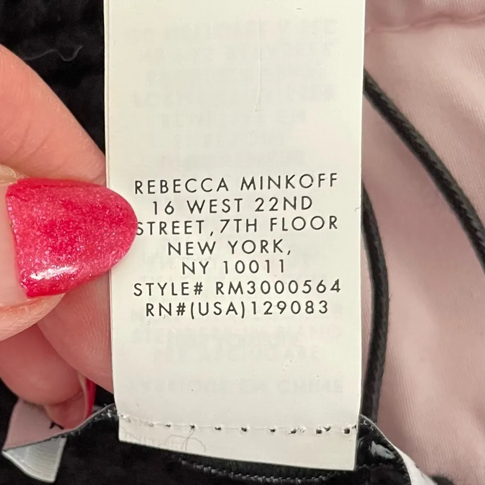 NWT Rebecca Minkoff Traveling Rib black minimalist knit scarf, size 76x10” boho - Image 4