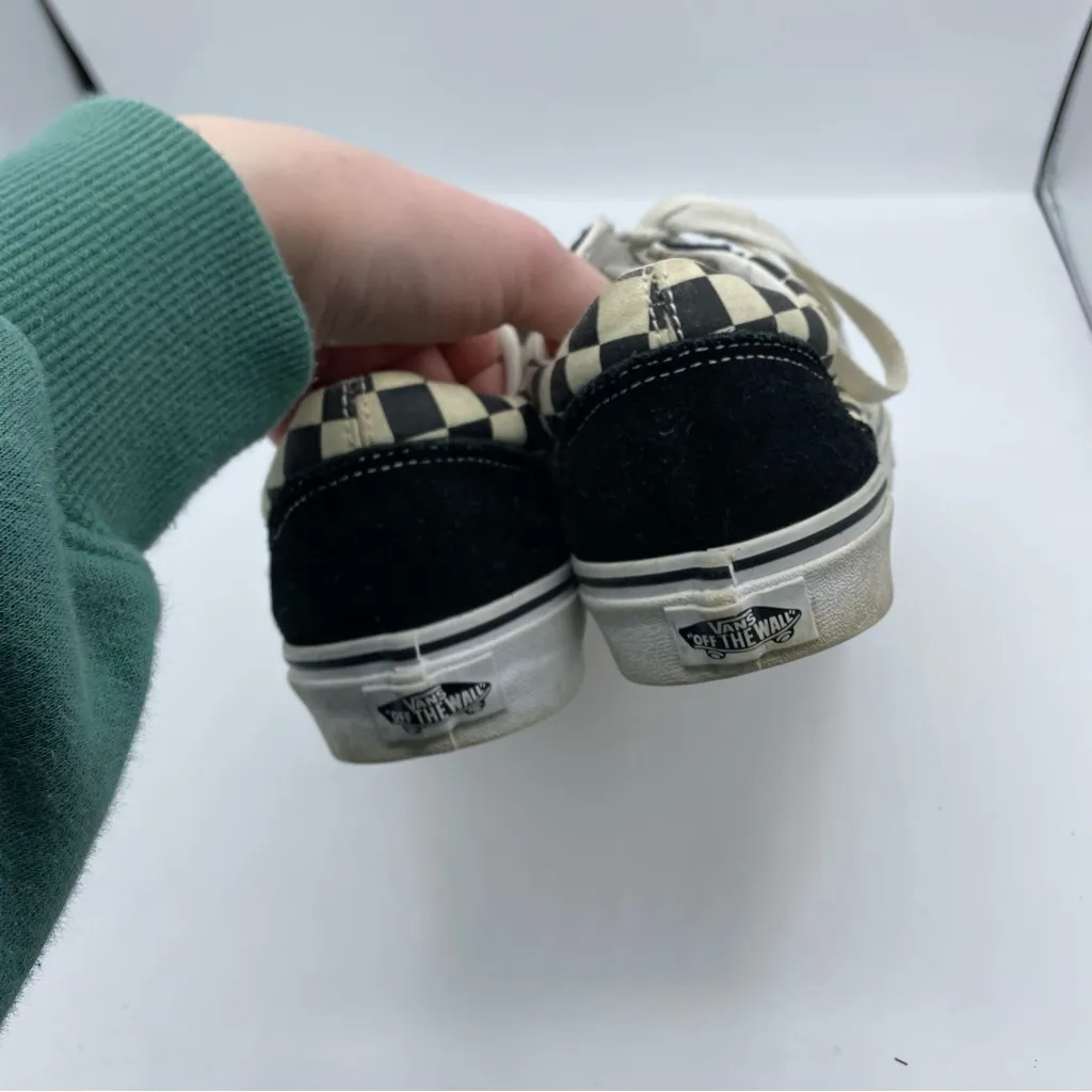 Vans Checkered Old Skool Black and White Sneakers Mens 7 womens 8.5 - Image 6
