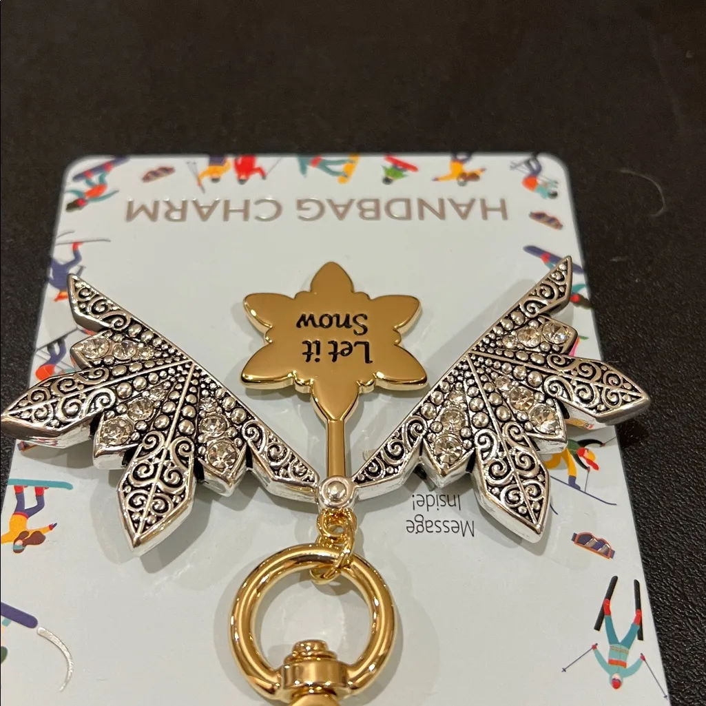 True To Form | Dual Tone Christmas Snowflake “Let It Snow” Bag Charm ❄️ Gold - Image 5