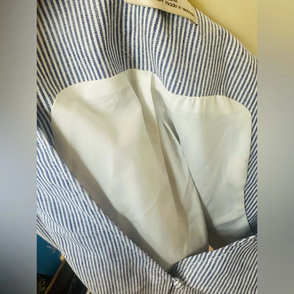 Be Cool Vest Blue And White Stripped Size M - Image 10