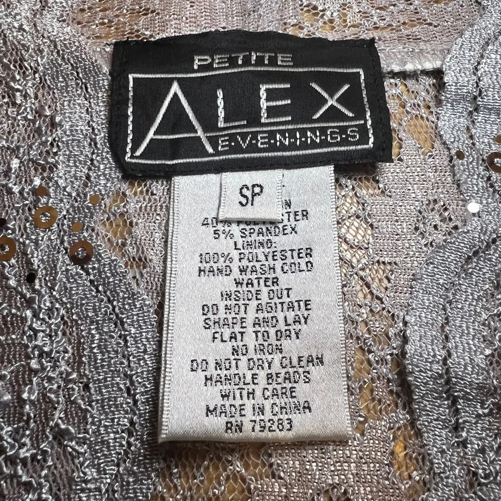 ALEX EVENINGS Sequin Womens 2-PIECE DOVE Set Jacket & Tank/Cami,MSRP$139|Size:SP - Image 13