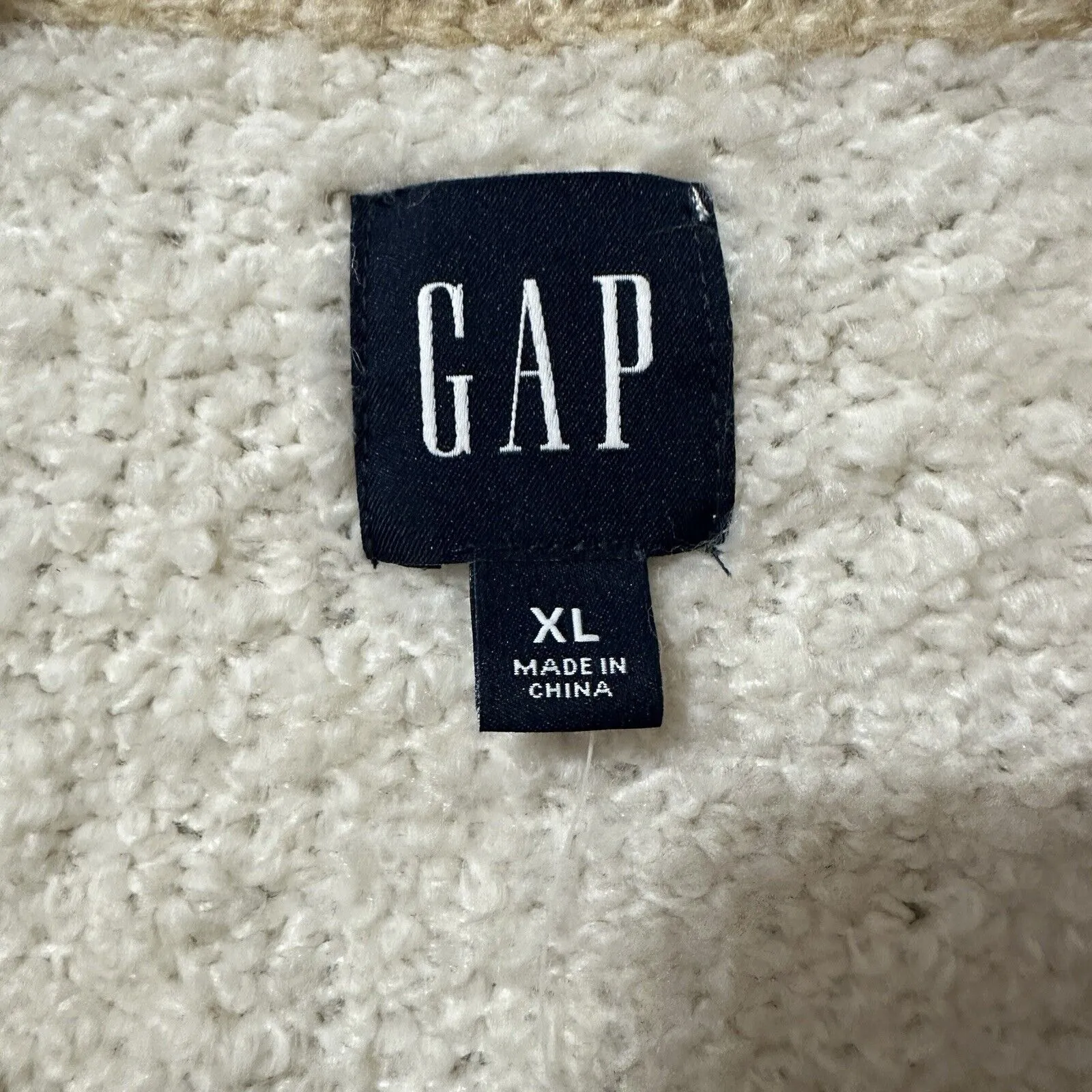 GAP Boucle Cropped‎ Sweater Cardigan Wool Blend Chino Beige Women's Size XL NWT - Image 5