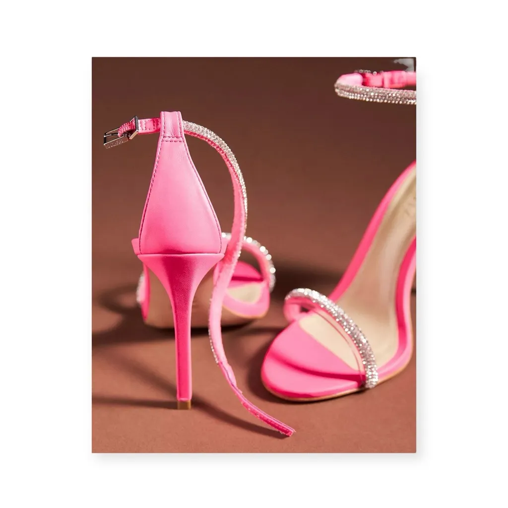 Schutz x Anthropologie 𖦹 Fabienne Crystal Stiletto Heel Sandal 𖦹 Acid Pink 𖦹 - Image 15