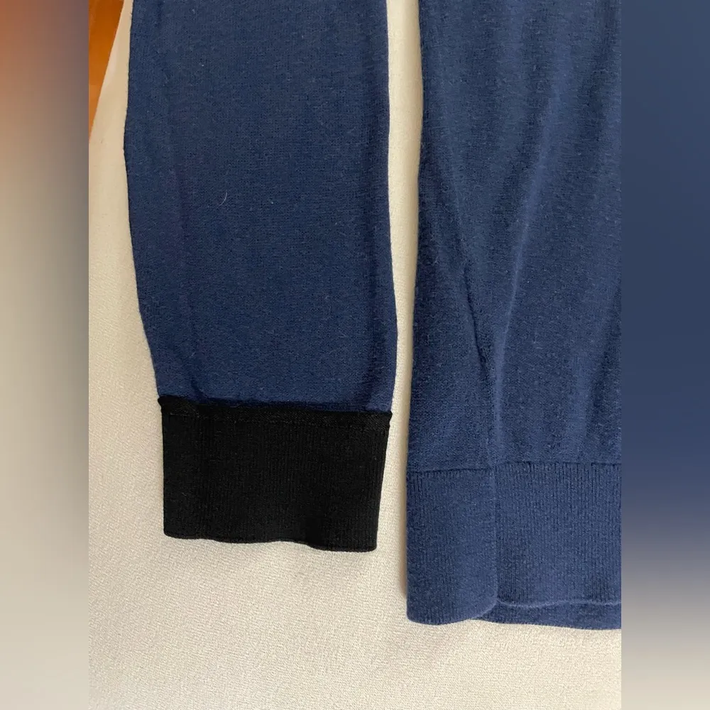 Lululemon Silk Blend Crewneck Sweater True Navy & Black Long Sleeve Top Size 6 - Image 11