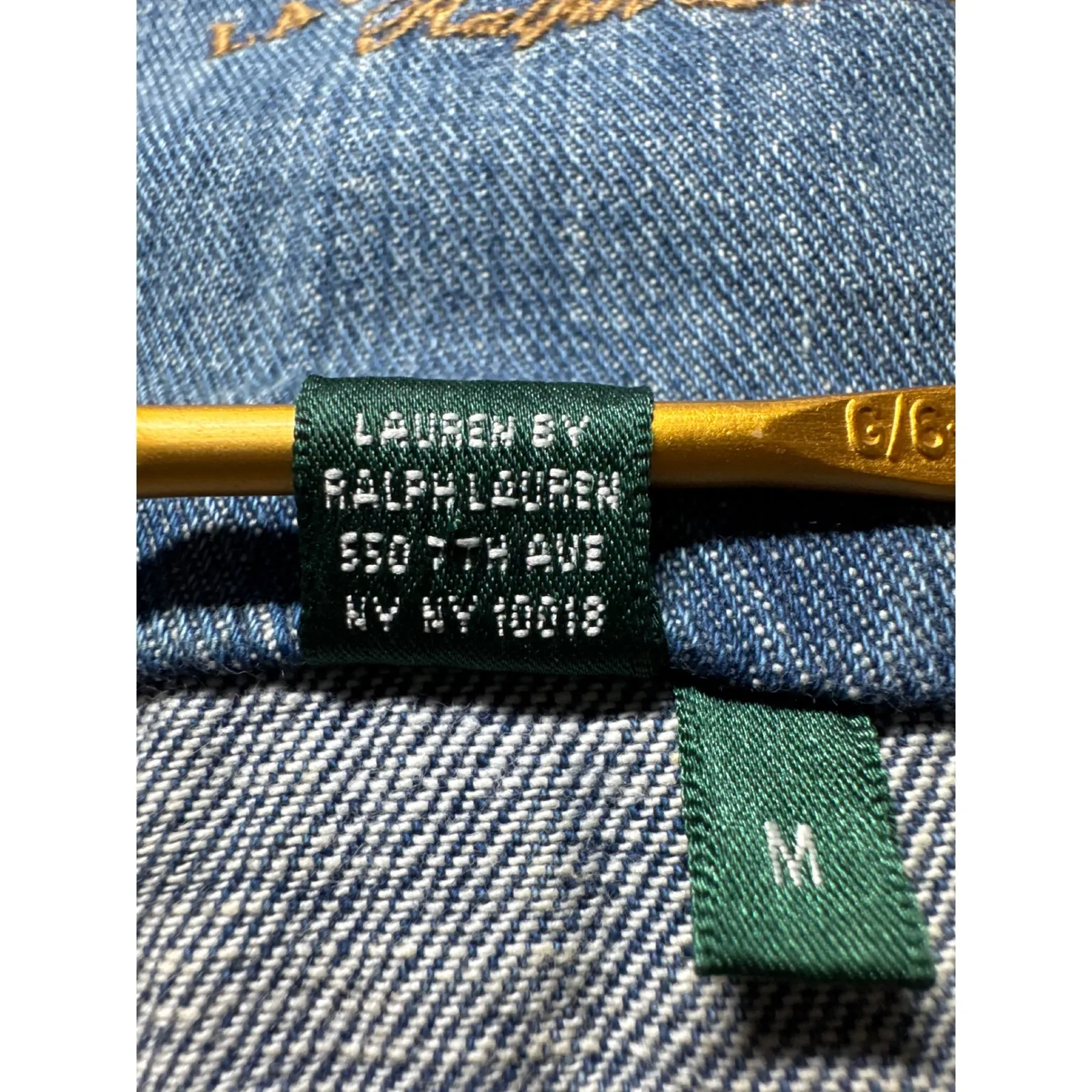 Lauren Jeans Co Denim Jacket Distressed Light Wash Button Front Women's M Blue Size M - Image 3