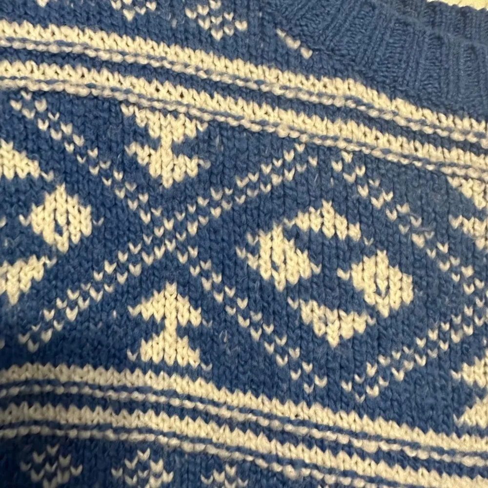 Fair Isle Drift Sweater Blue Ski Winter S - Image 6