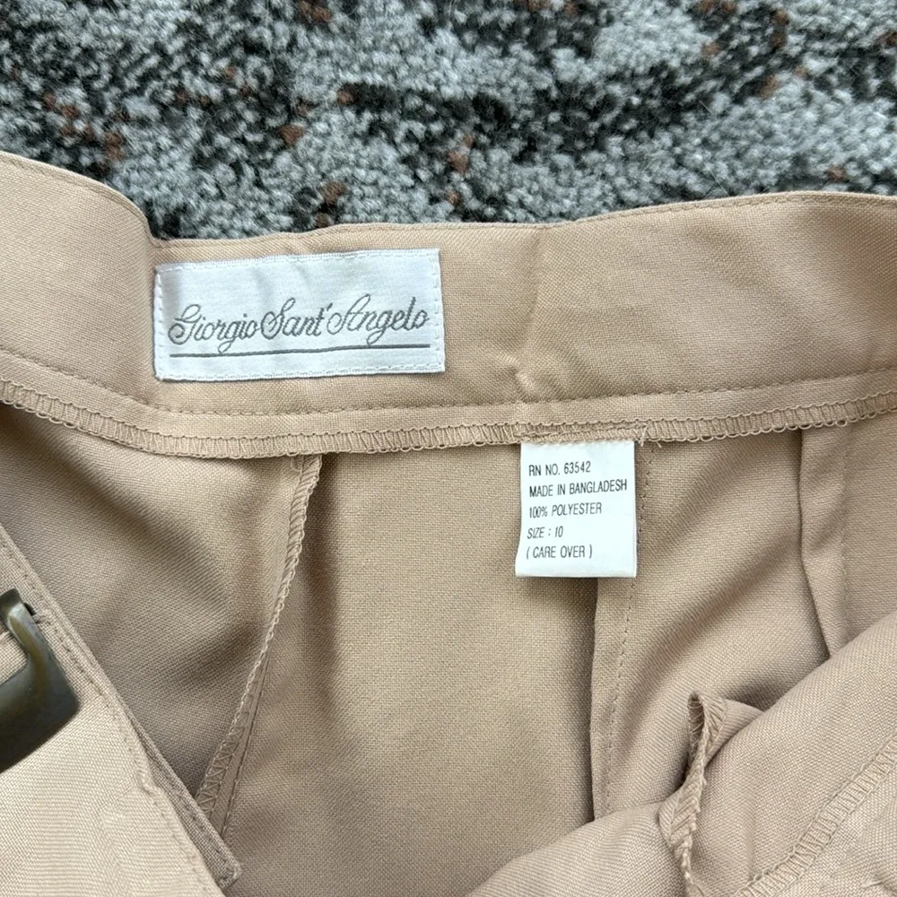 Vintage Georgio Sant’ Angelo Pleated Pants Khaki 10 Tan - Image 7