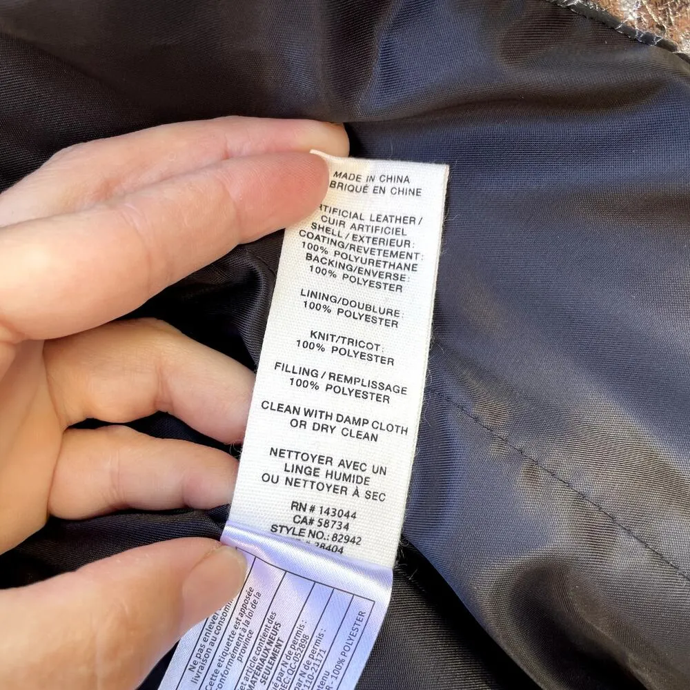 NEW Avec Les Filles Silver Faux Leather Bomber Jacket S Anthropologie - Image 5