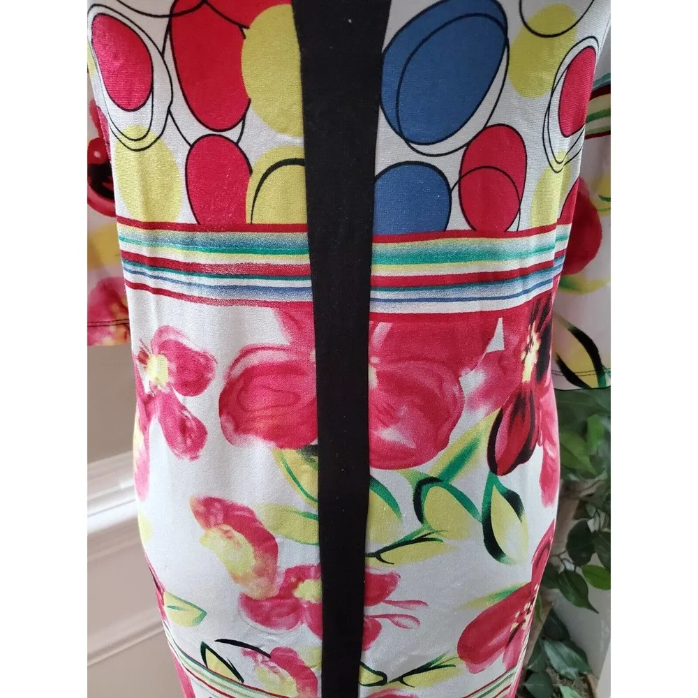 JSP Women Red & White Polyester Round Neck 3/4 Sleeve Knee Length Dress Size 2X - Image 3