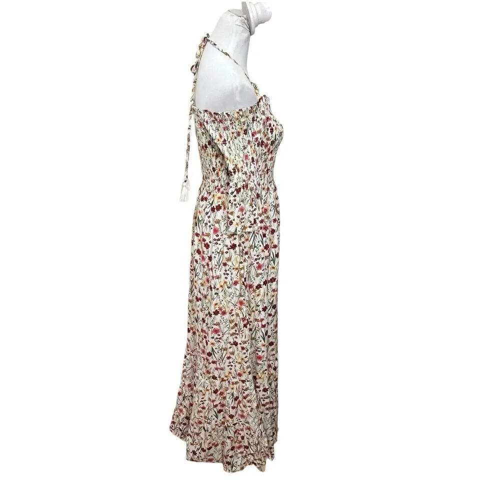 Lost + Wander Floral Maxi Dress Renee Smocked Off Shoulder A Line Size M - Image 2