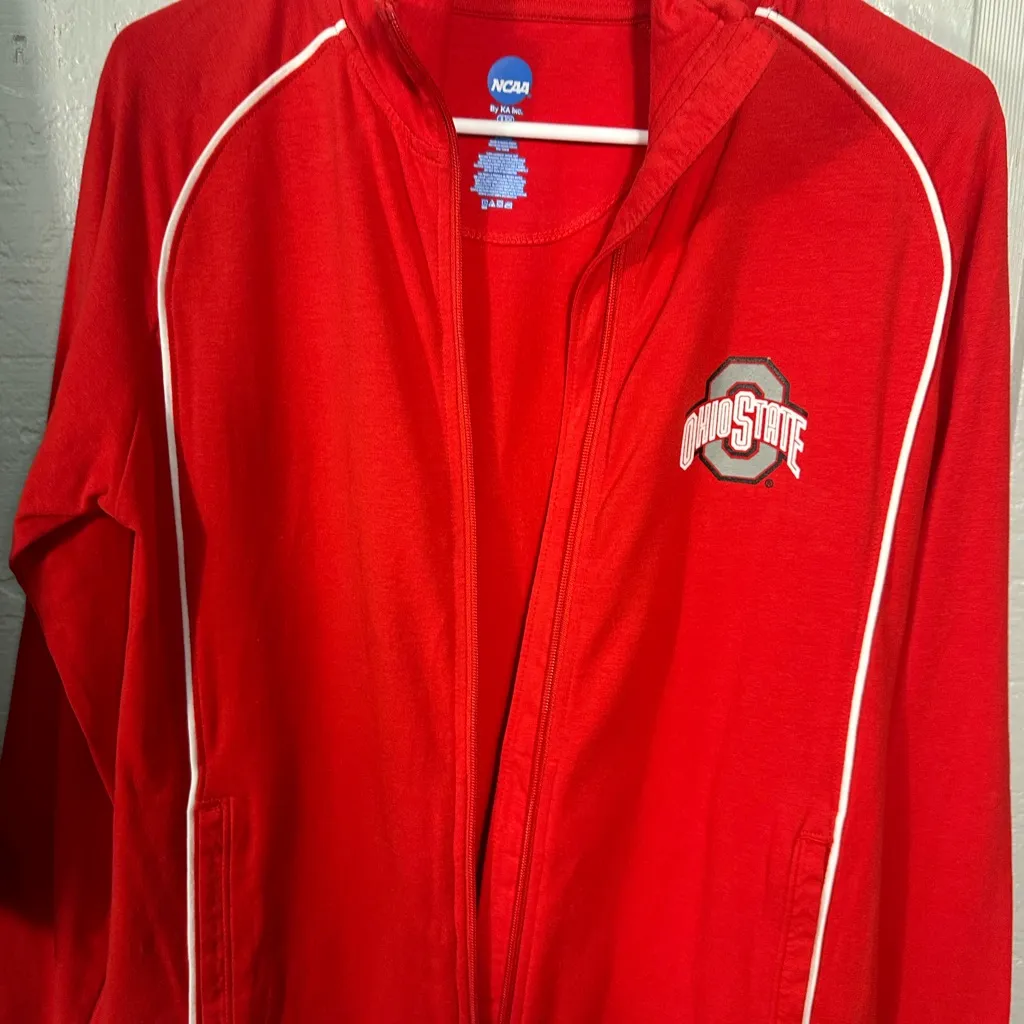 NCAA Ohio State Red Full Zip Long Sleeve Lightweight Jacket Size Small EUC - Image 5
