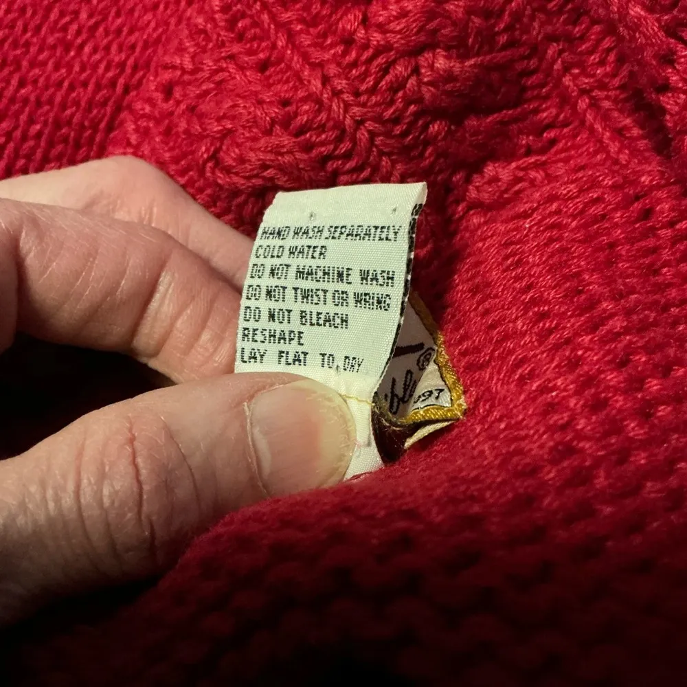 Vtg 90s bright Heirloom Collectibles cardigan Red Size L - Image 3