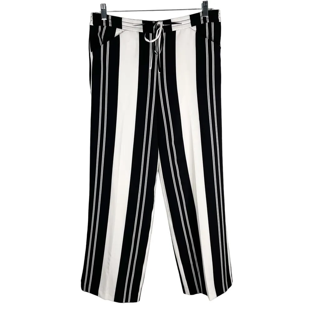 INC International Concepts Pants Nolita Stripe Wide Leg 14 New Black - Image 4