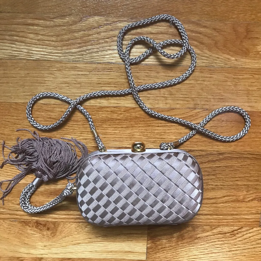 Vintage Gothic Victorian Steampunk 1920s 1930s Flapper Glam Brown Tassel Bag - Image 2