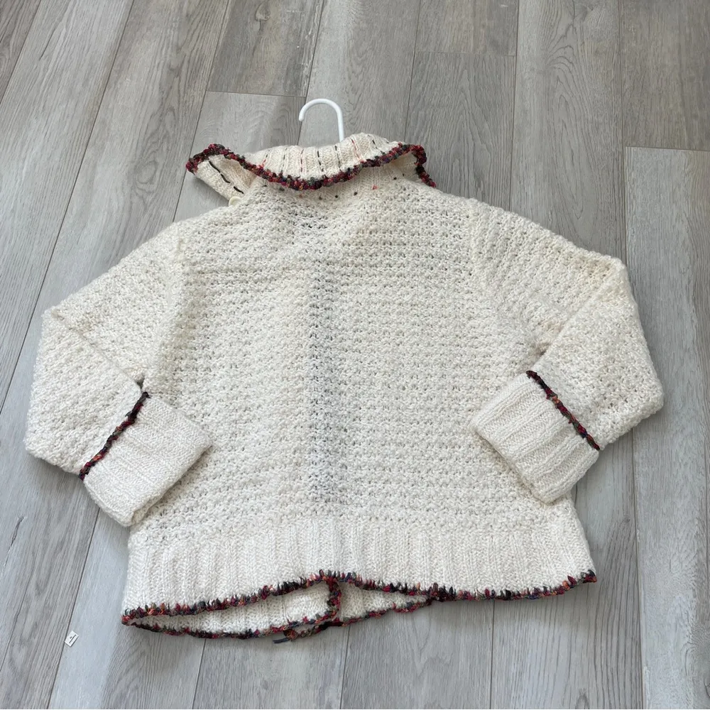 Xhiliration Y2K Cardigan Sweater vintage womens Cream (xlarge) collared bib crop - Image 4