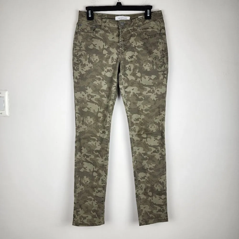 Kenneth Cole Reaction Camo Skinny Jeans Olive Green Army Green Size 27 - Image 16