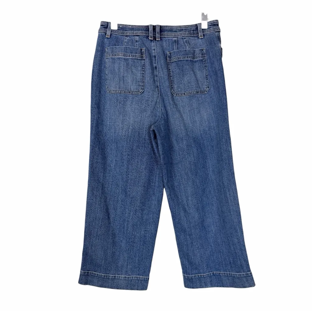 Talbots Wide Leg Crop Jeans Mid Rise Medium Blue Wash Stretch Women’s Size 8 - Image 2