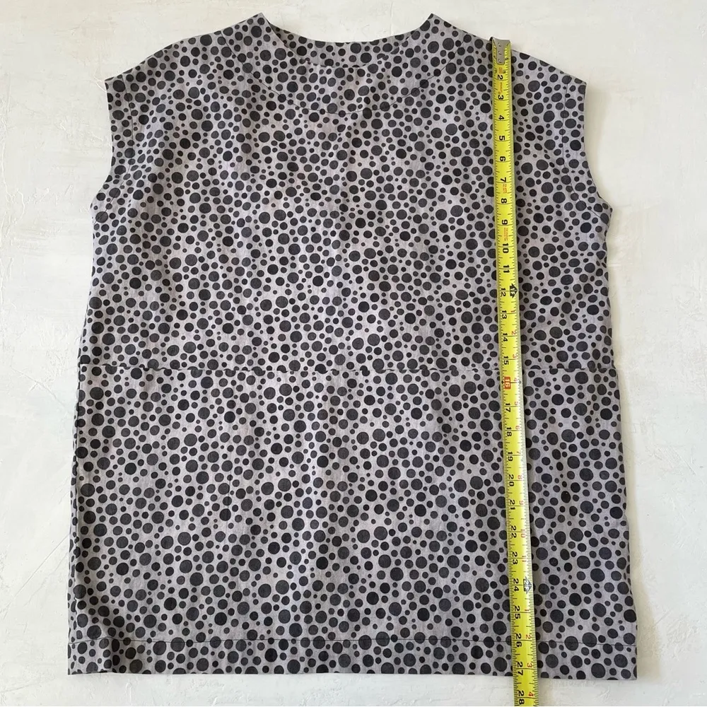 Peplum by Yoshiki Hishinuma Black Gray Polkadot Top Sleeveless Blouse Size M - Image 2