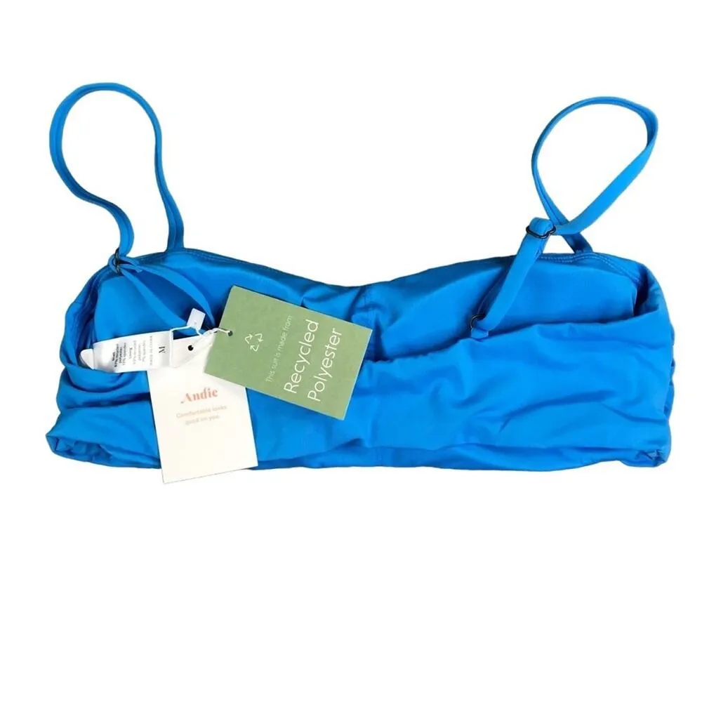 ANDIE Swim Top Sz M Blue Newport Bandeau Cottage Sporty Preppy Feminine Boho NWT - Image 5