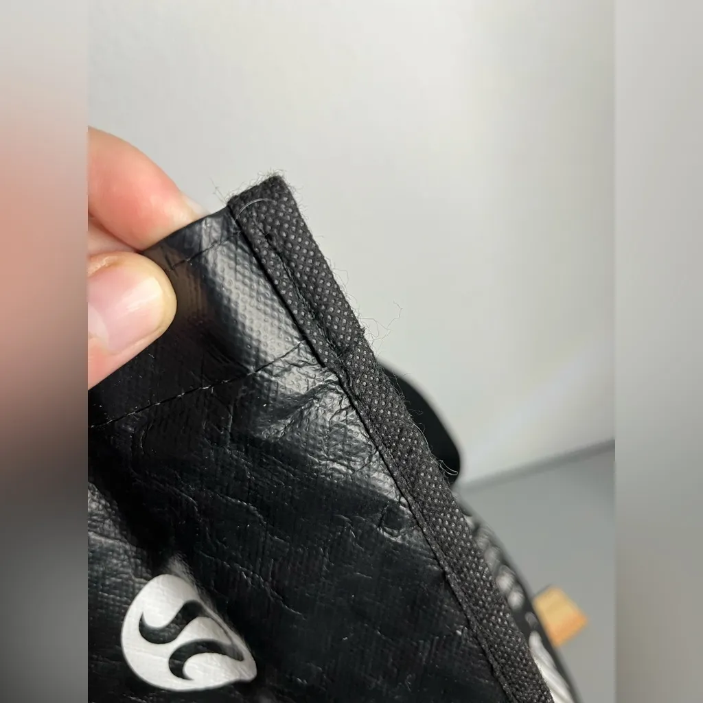 Lululemon Black Manifesto Newspaper Blog Print Reusable Shopping Gym Lunch Bag L - Image 9