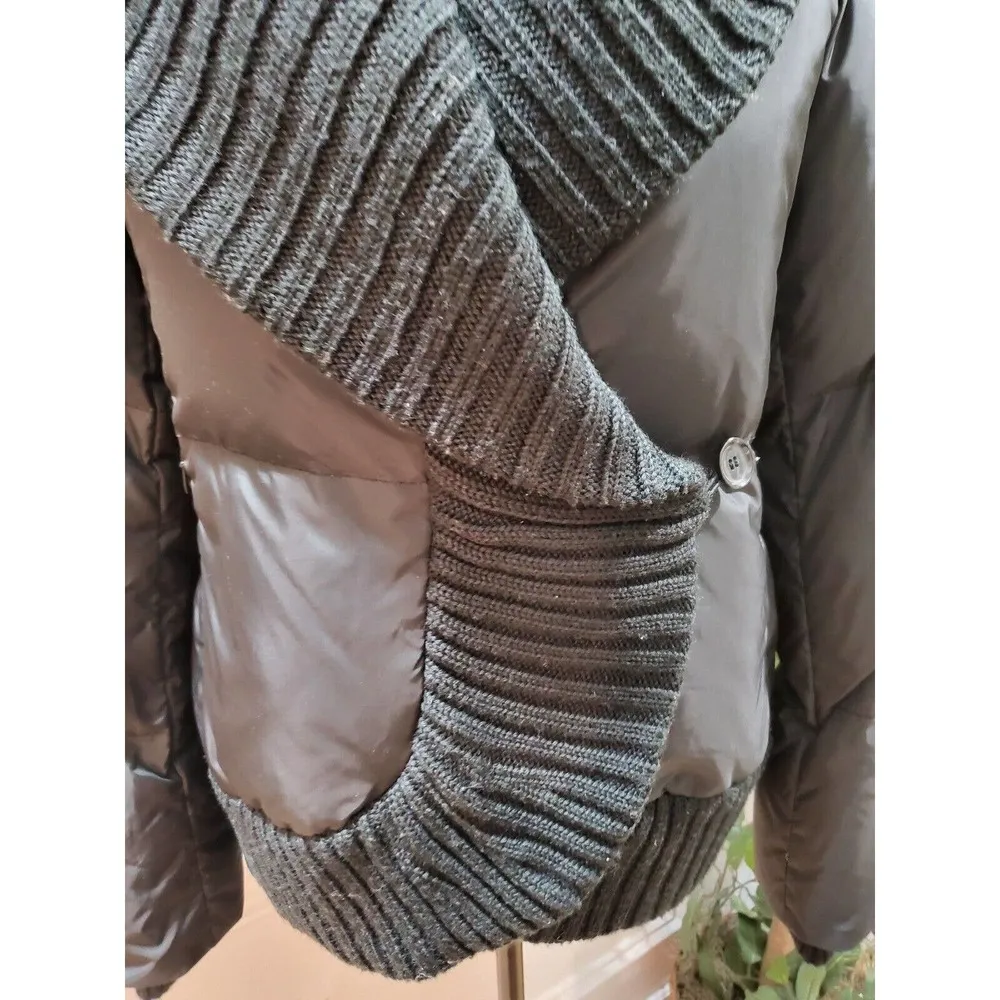 BCBGMaxazria Women's Black Polyester Long Sleeve Casual Puffer Jacket Size Small - Image 3