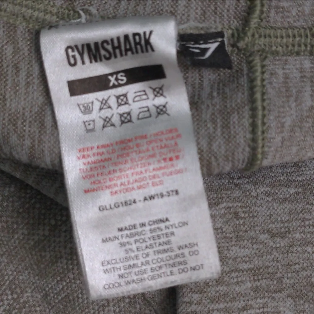 Gymshark Flex Leggings Pants Gray Pink Low Rise Heathered Yoga Barre Pull On XS - Image 7