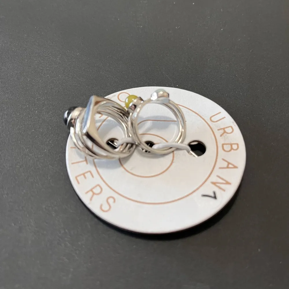 URBAN OUTFITTERS Set of 5 Silver & Stone Rings Women’s Sz 7 NWT - Image 4