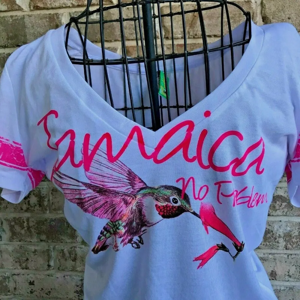 Hummingbird Tee Top Girls Medium Pineapple Collection Jamaica No Problem… White Size undefined - Image 2