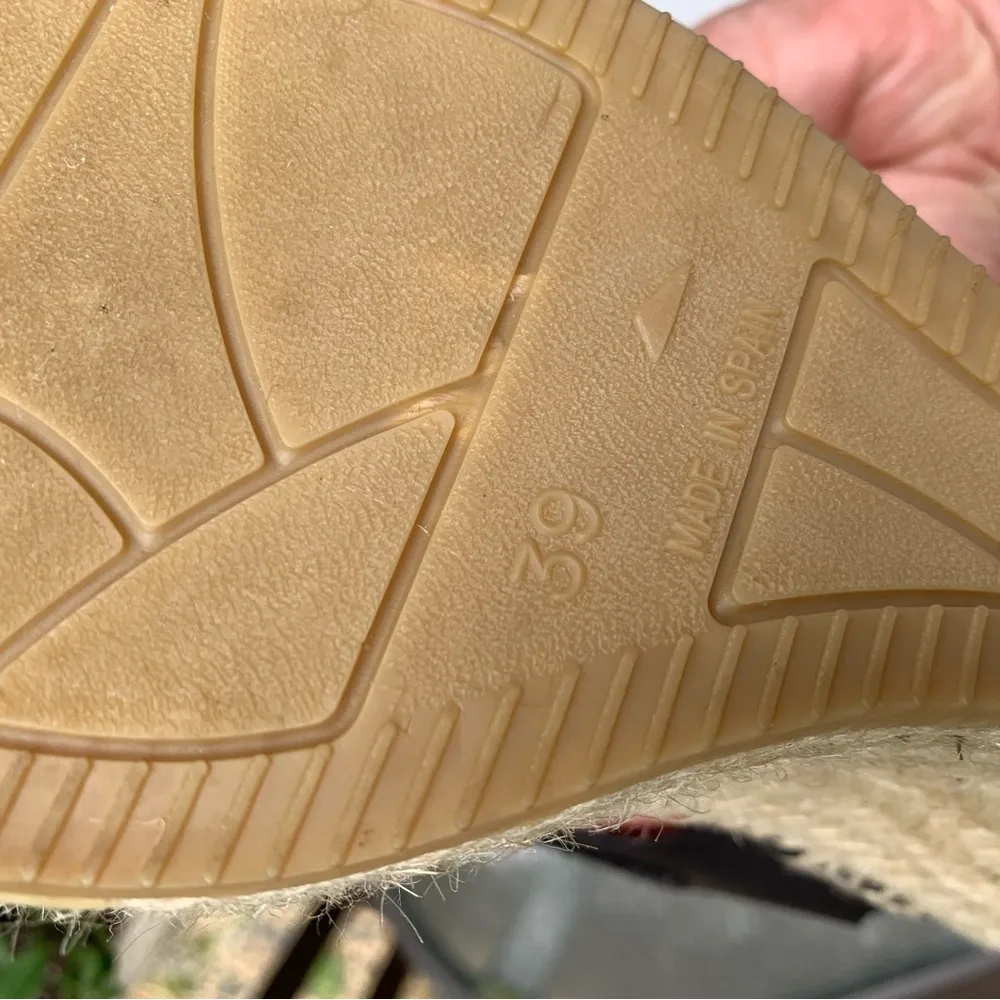 Paseart Leather Black Wedges Espadrille Sandals size 39 8.5 Shoes - Image 6