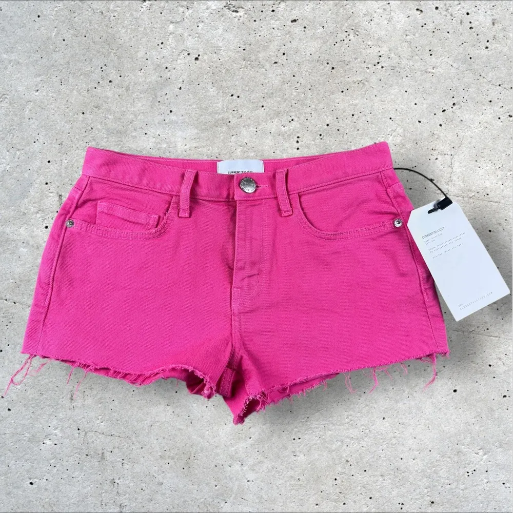 NWT‎ Current/Elliott The Boyfriend Cutoff Denim Shorts, Fandango Pink - Size 23 - Image 3