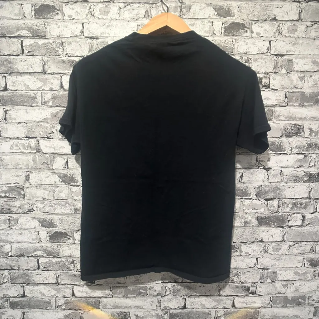 EUC Gildan Johnnys Bar Women's Black T-Shirt White Font Size M - Image 4