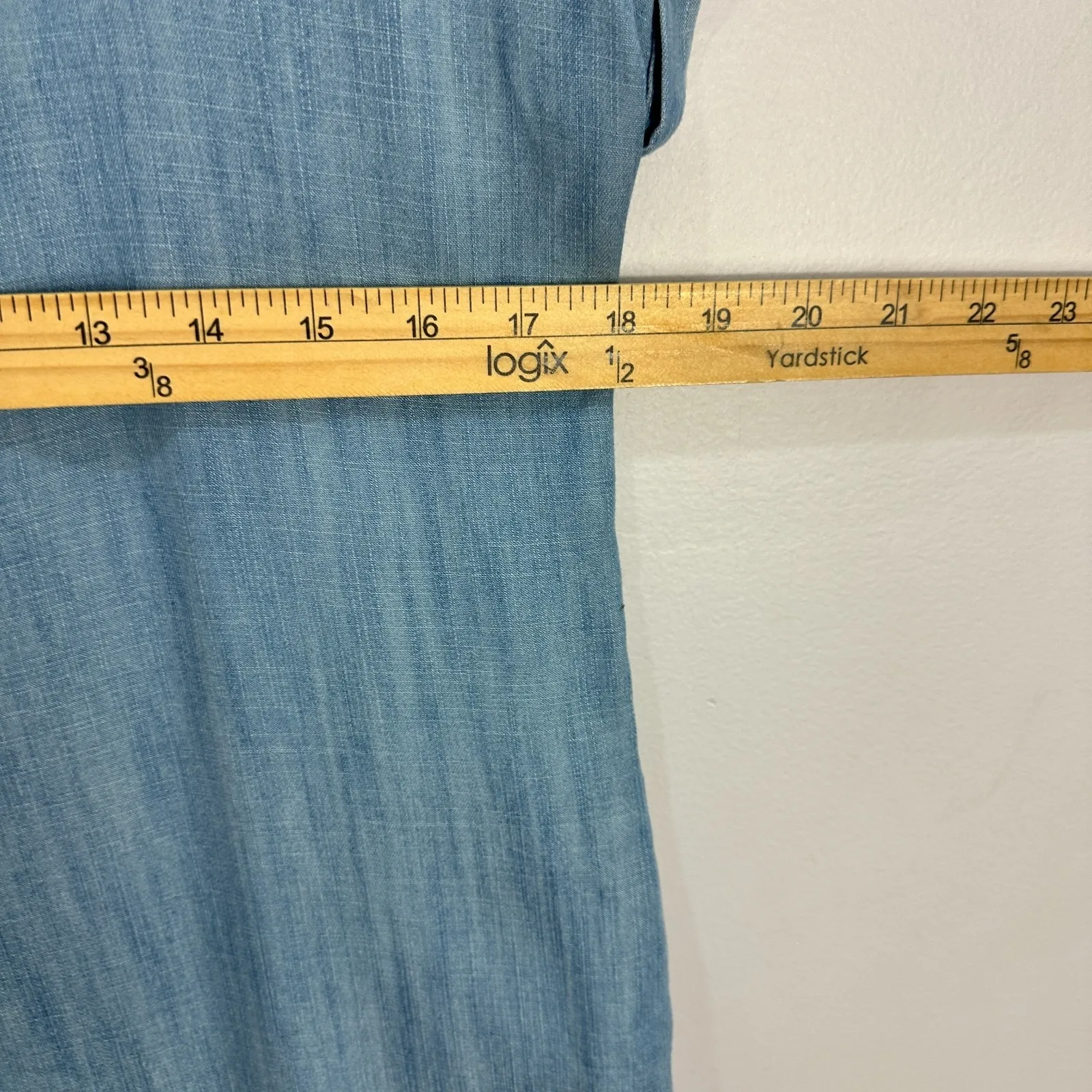 Vineyard Vines XS Light Blue Chambray Denim Shift Dress Coastal Chic Preppy - Image 6