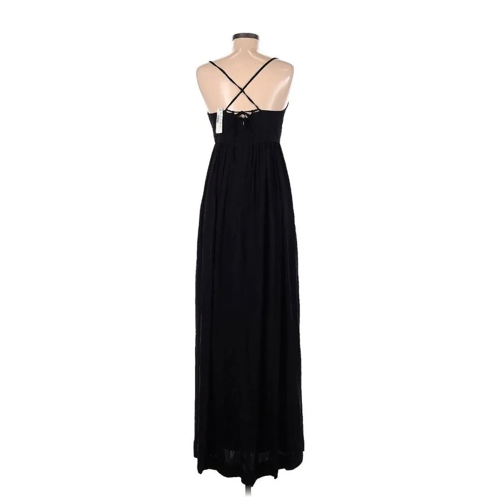 NWT J.Crew Long Drapey Spaghetti-strap Maxi in Black Criss Cross Back Dress 0 - Image 2