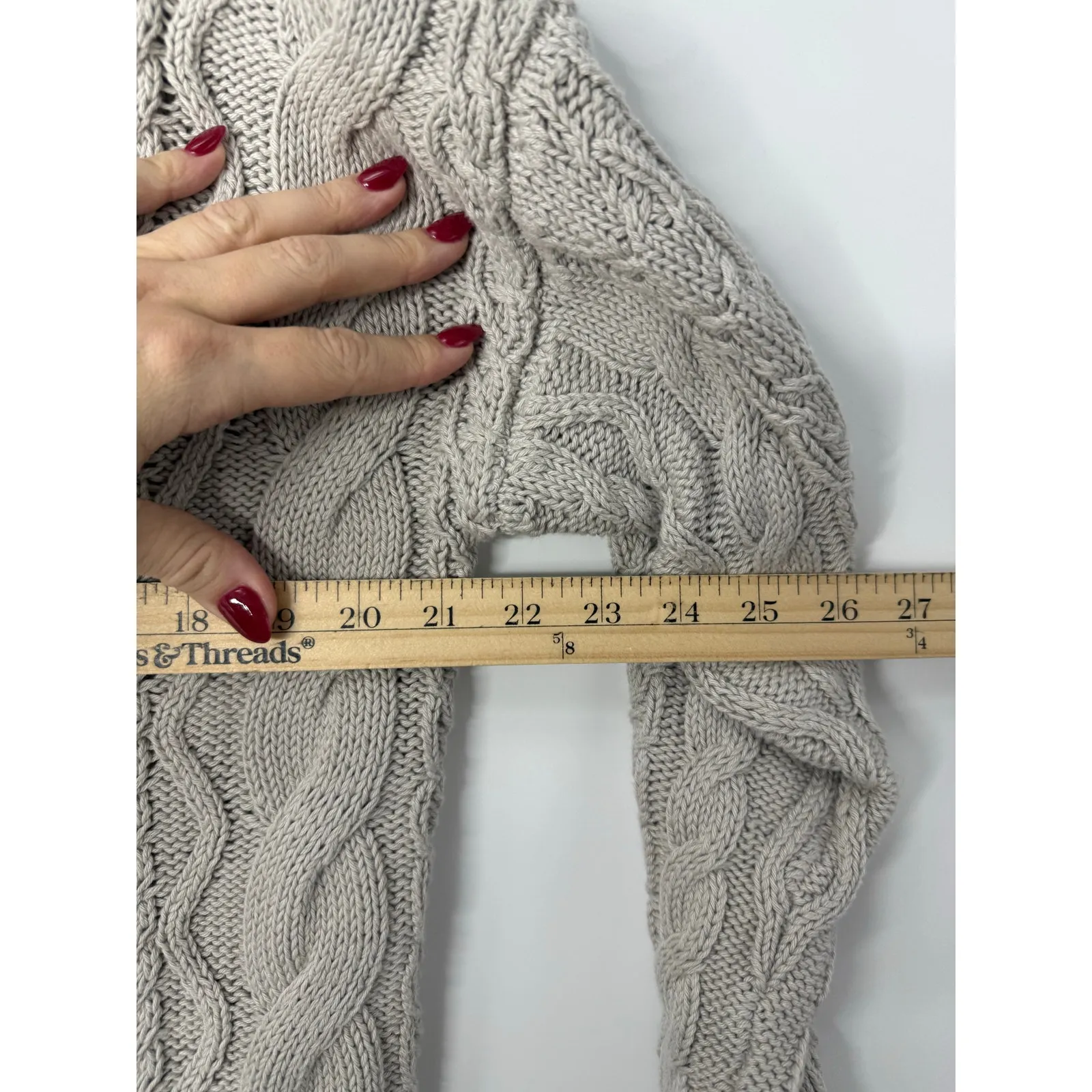 NEW Haven Well Within Cable Knit Sweater Organic Cotton Gray Size M Sustainable Size M - Image 7