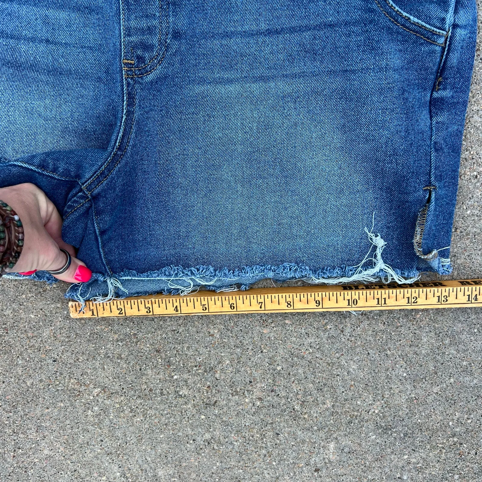 Y2K Juicy Couture Shortalls Denim Jean Cutoff Overalls XL Stretch - Image 7