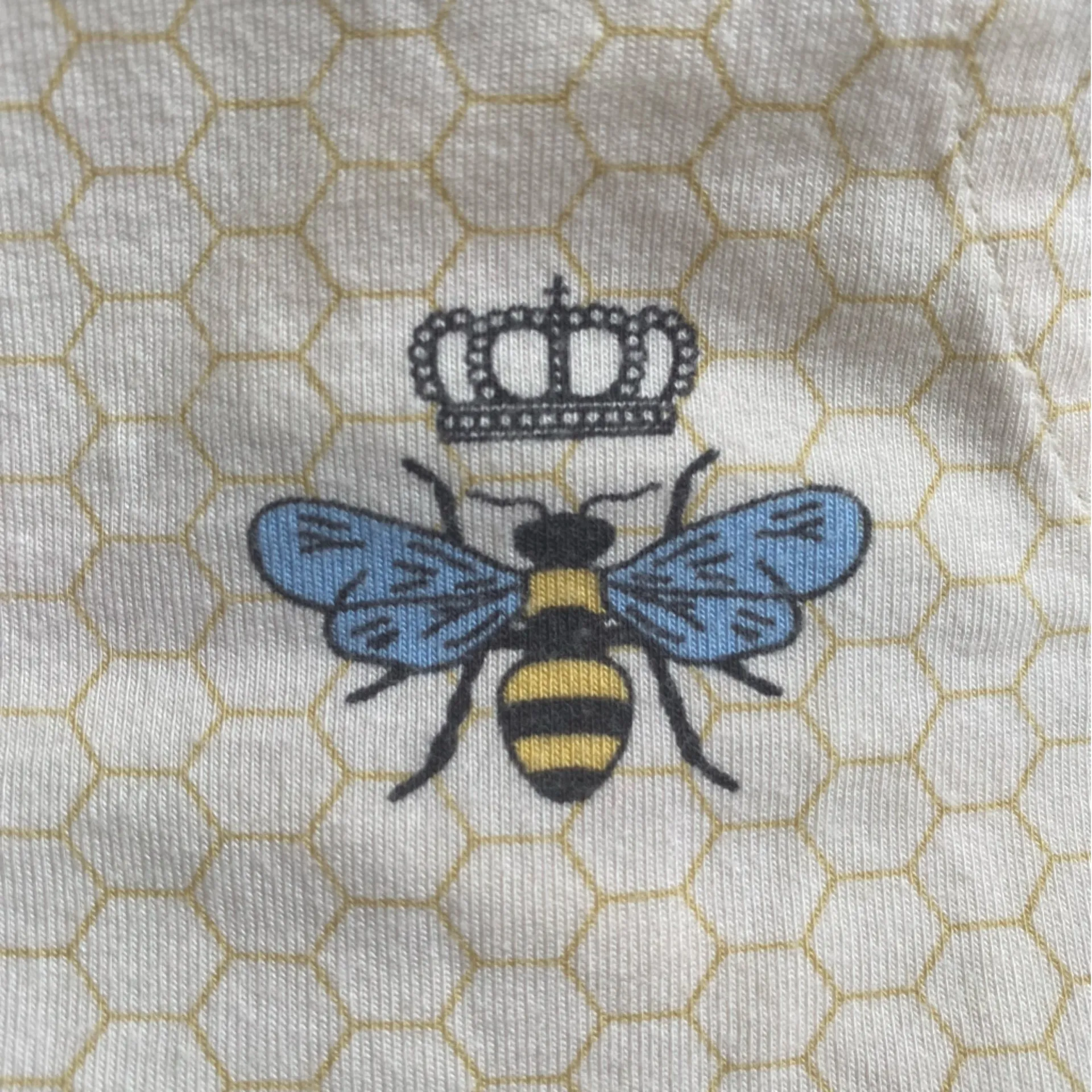 The Cat’s Pajama Queen Bee Pima/Modal Blend Button Down Pajama Top in Honey Yellow Size M - Image 5