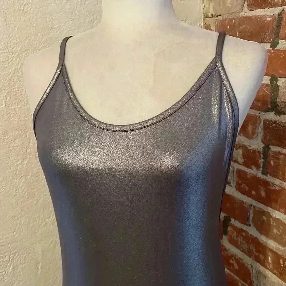 H&M Metallic‎ Bodysuit Silver Coachella Collection - Image 4