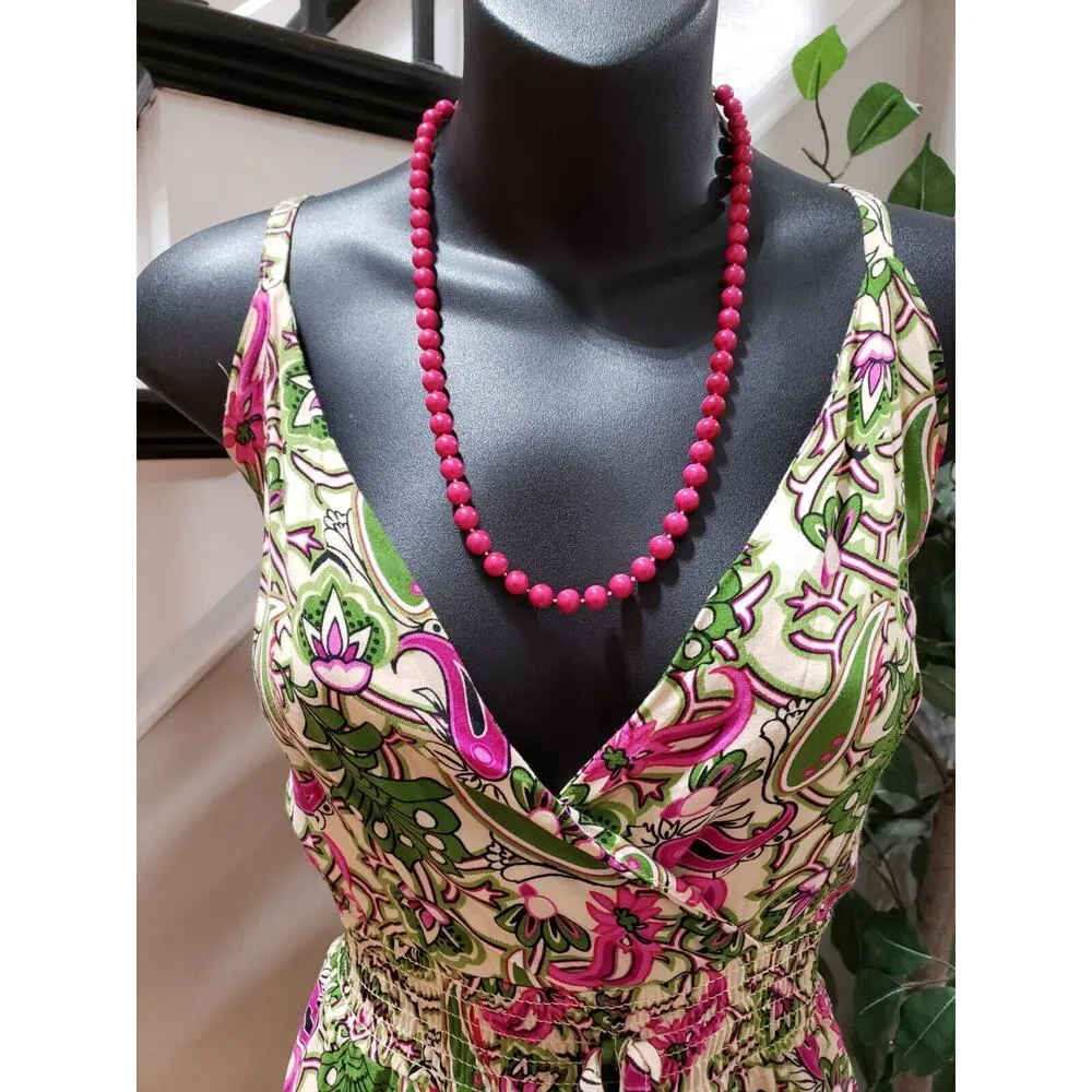 New Look Women's Multicolor 100% Rayon V-Neck Sleeveless Long Maxi Dress Size XL - Image 2