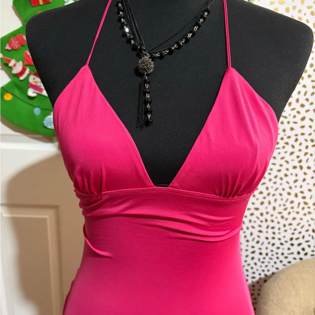 Pink Butterfly Backless Maxi Dress Size M - Image 8