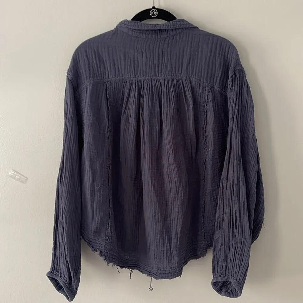 Free People We the Free Cozy Dreams Tops Color is Navy Oversized Size Me… - Image 12