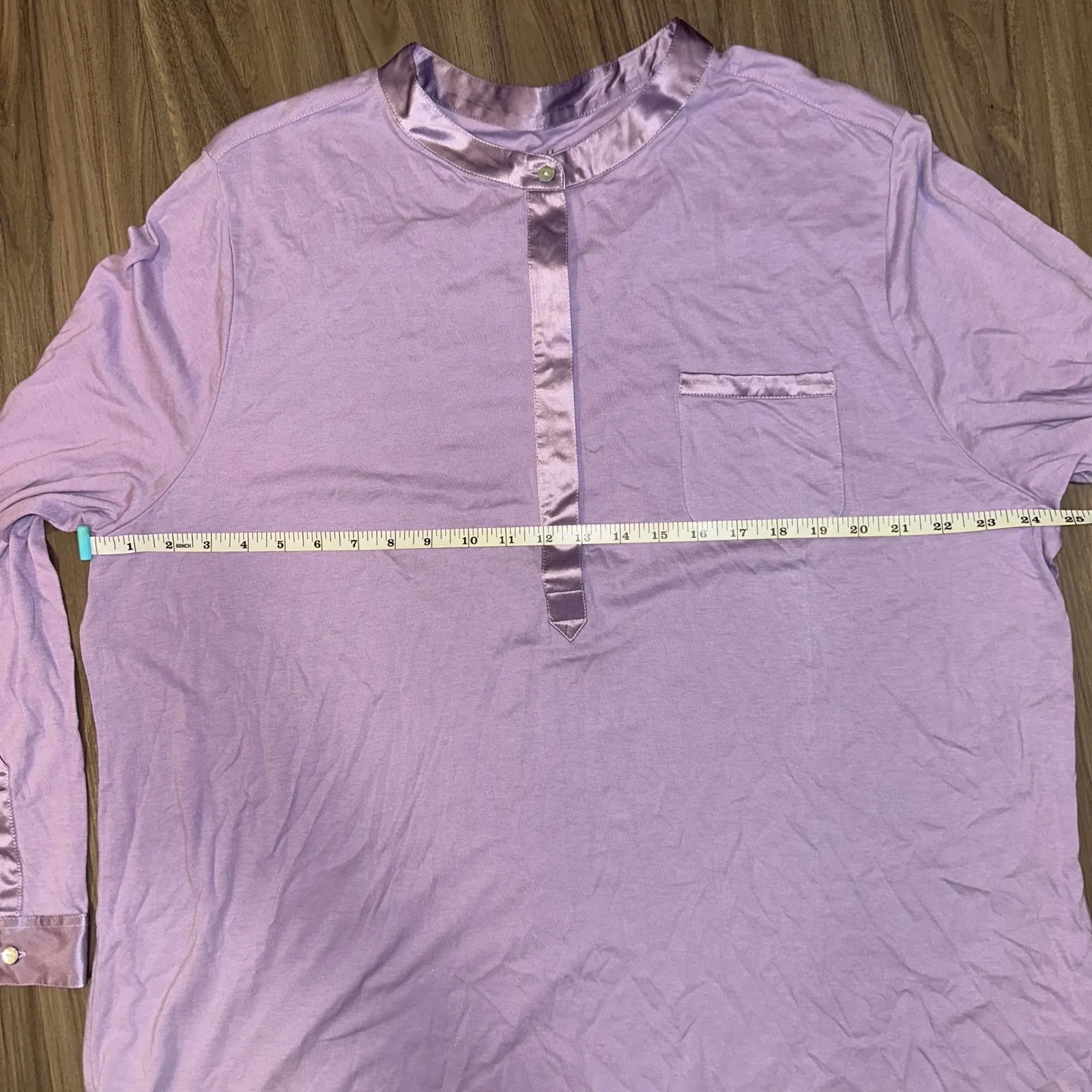 J.Jill Women's 3X Lavender Silk Trimmed Henley Shirt Top Long Sleeve‎ NEW - Image 8