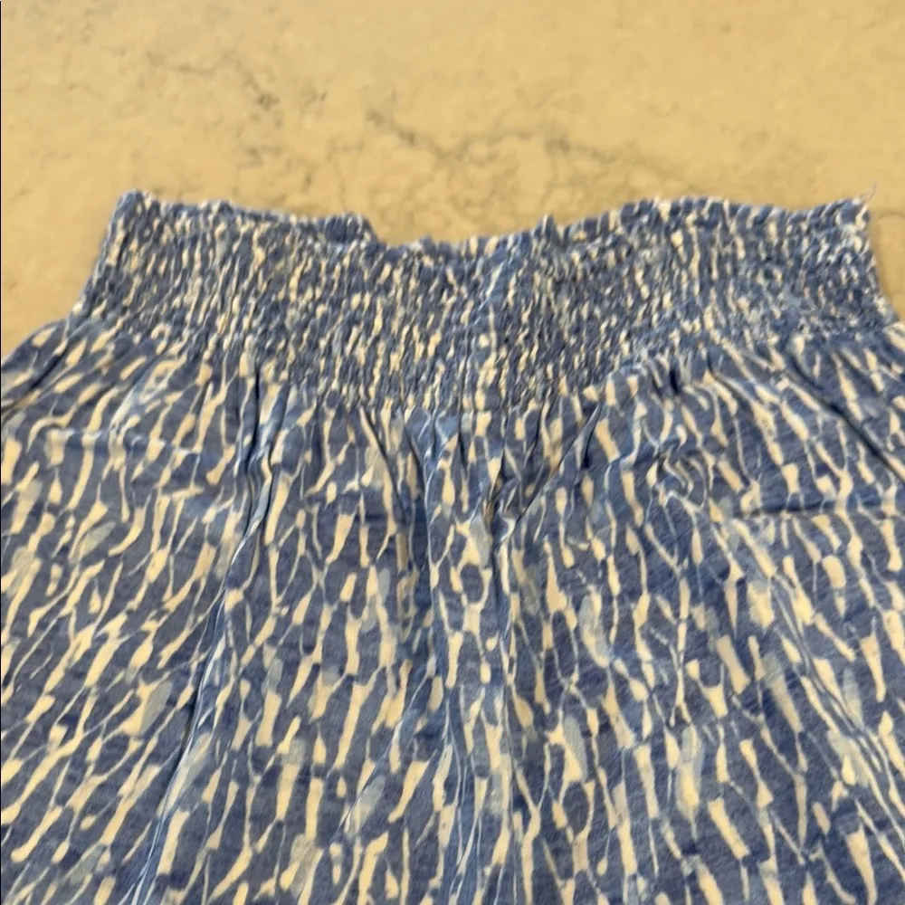 🦃 Michael Kors Blue and White Patterned Wide Leg Pants 12 - Image 4