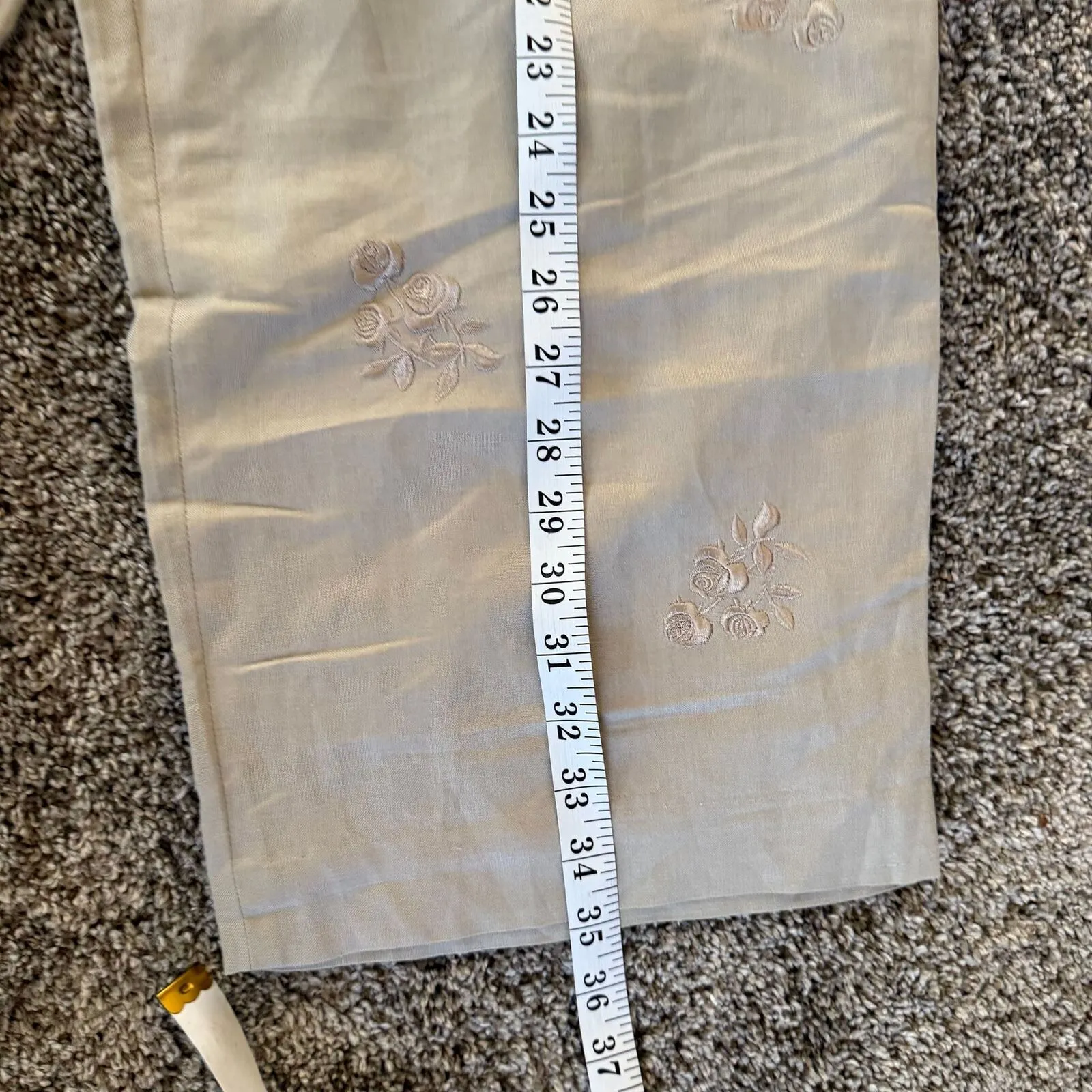 Jillian Jones‎ Petite Embroidered Linen Pants Size 16P Wide Leg High Waisted - Image 6