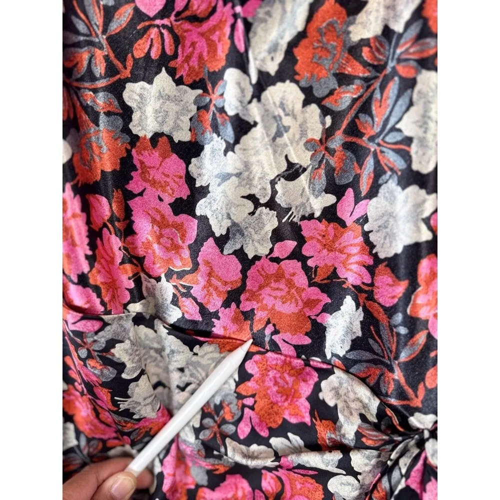 Cinq a Sept Womens Dress Pink Whitney Mini Silk Floral Cowl Neck Party Size 6 - Image 9