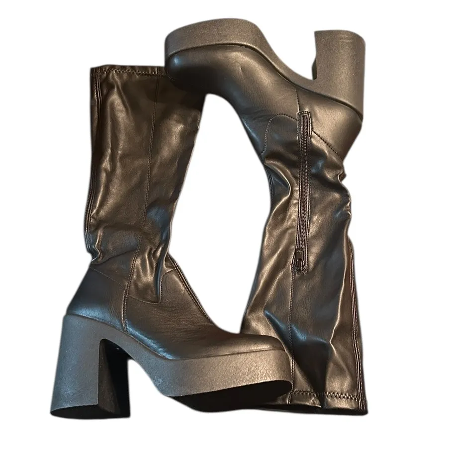 Aqua Black Block  Sock Boots(Size 8) - Image 2